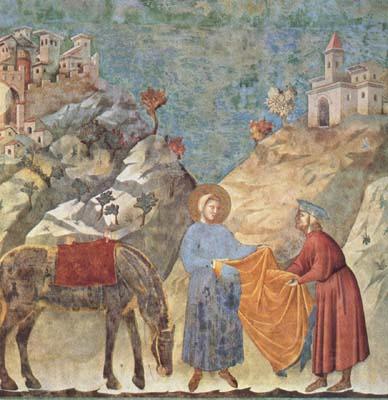 GIOTTO di Bondone St Francis Giving his Cloak to a Poor Man (mk08) Spain oil painting art